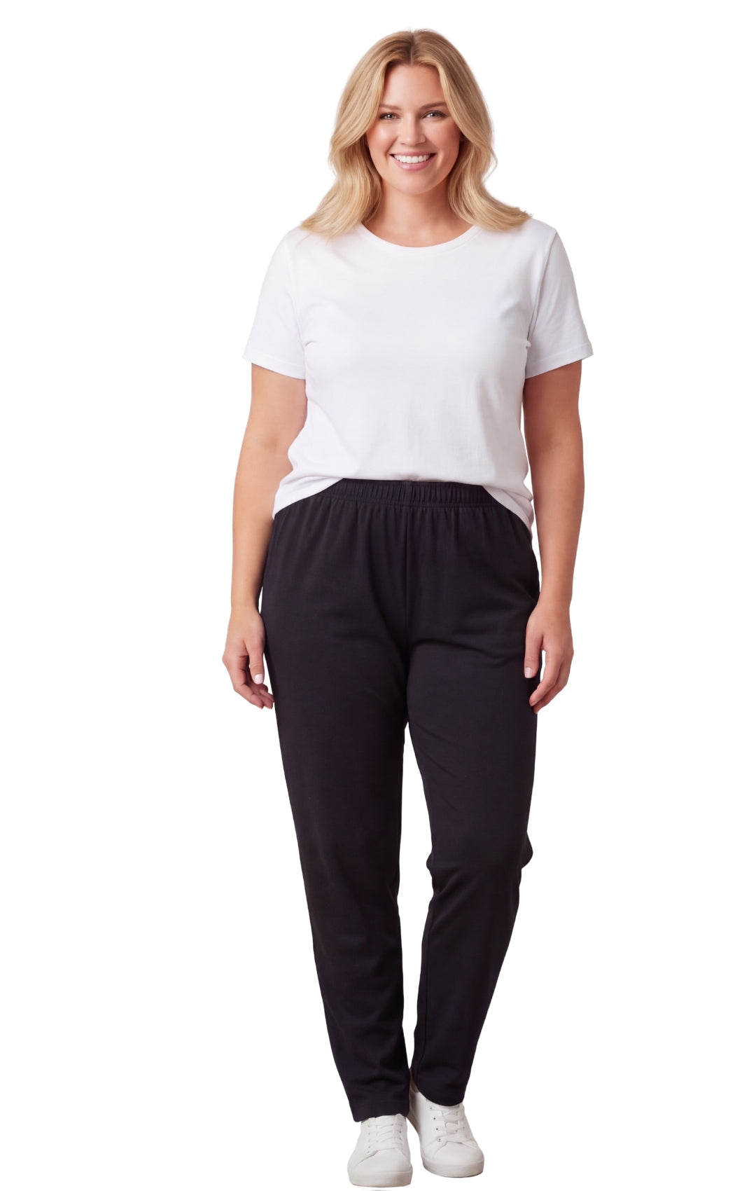 Women's High-Waisted Premium Cotton Stretch Leggings in Dressy Black