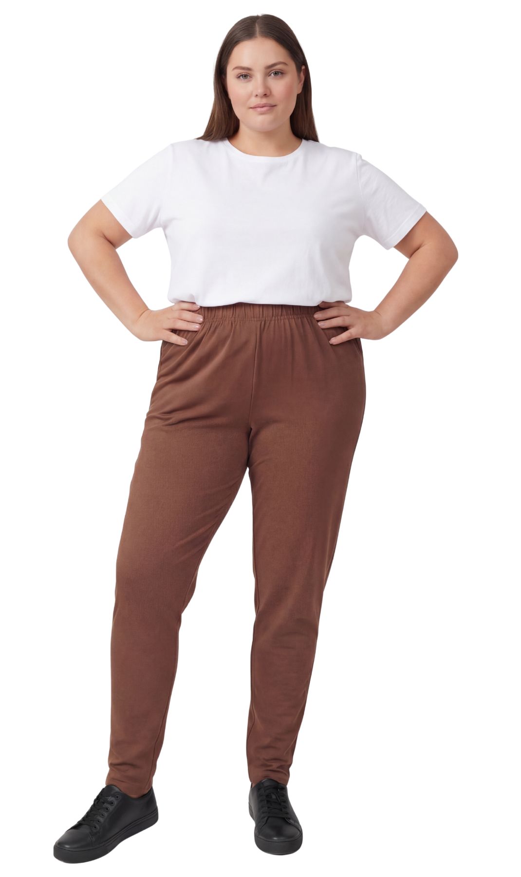 Women's High-Waisted Premium Cotton Stretch Leggings in Dressy Black