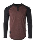 Close up of Premium Space Yarn long sleeve fabric showing multidimensional texture and cotton-blend knit quality.