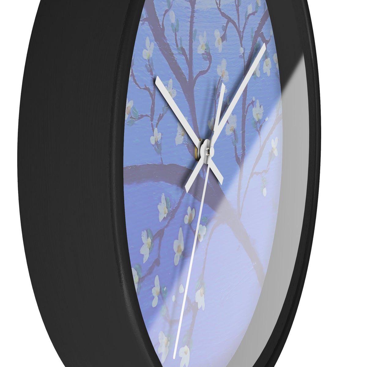 White Blossom Wall Clock