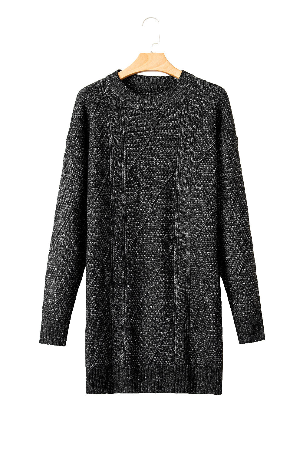 Parchment Cable Knit Drop Shoulder Sweater Dress | Oversized