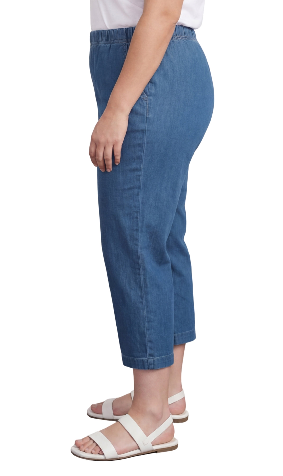 Women's Lightweight Stretch Denim Capri Pants, Mid-Rise Straight
