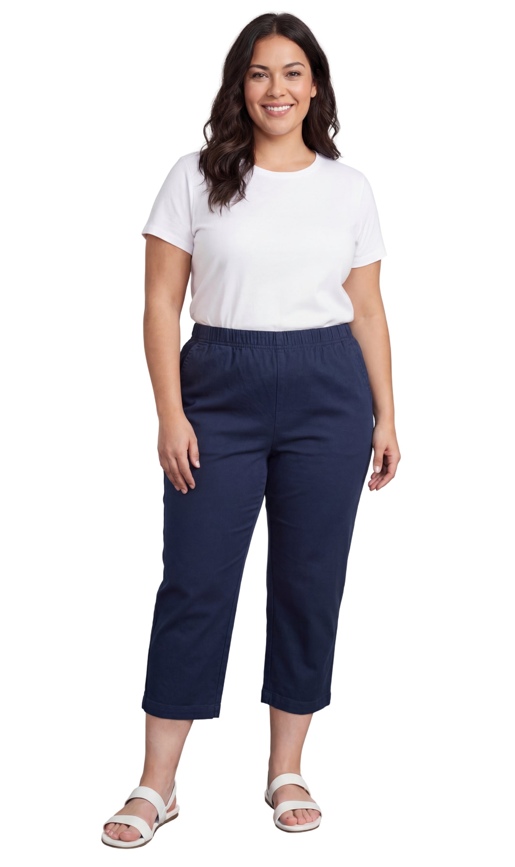 Women's Lightweight Stretch Denim Capri Pants, Mid-Rise Straight