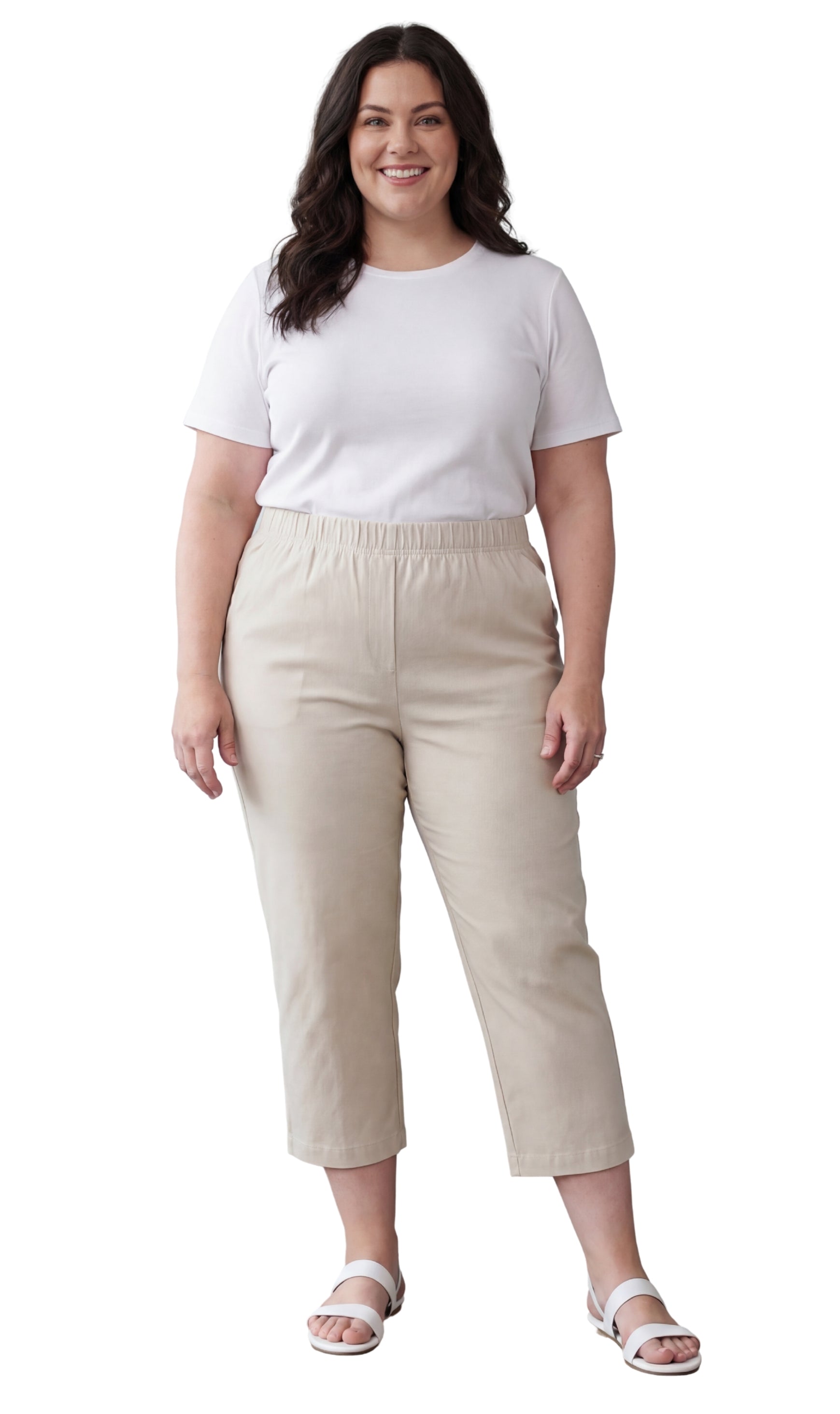 Women's Lightweight Stretch Denim Capri Pants, Mid-Rise Straight