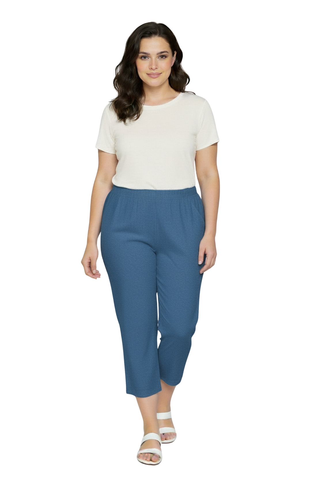 Women's Lightweight Stretch Denim Capri Pants, Mid-Rise Straight