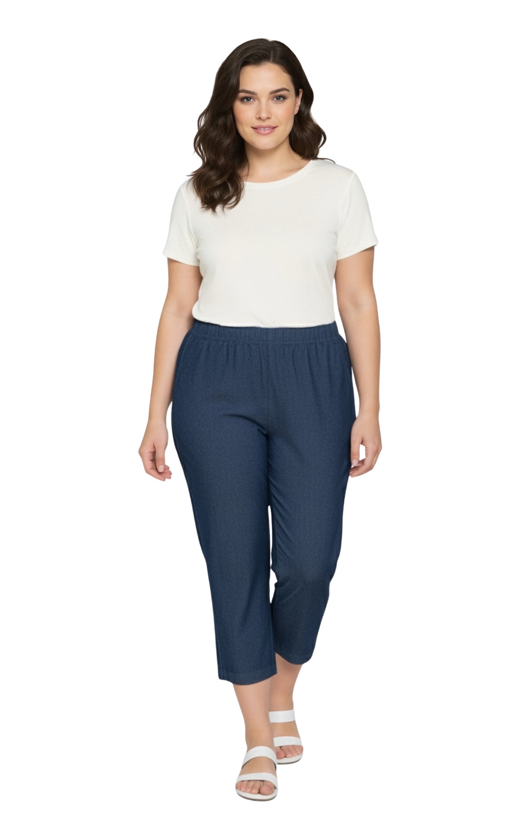 Women's Lightweight Stretch Denim Capri Pants, Mid-Rise Straight