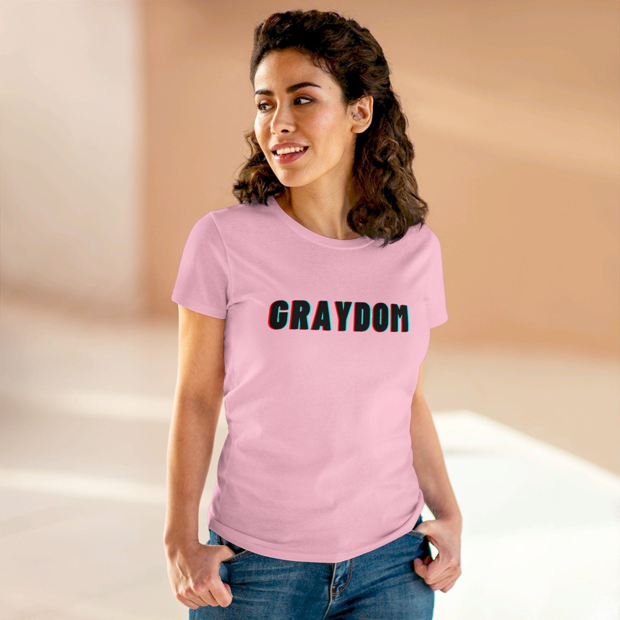 Women's Midweight Cotton Crew Neck Tee - Minimalist Streetwear Style
