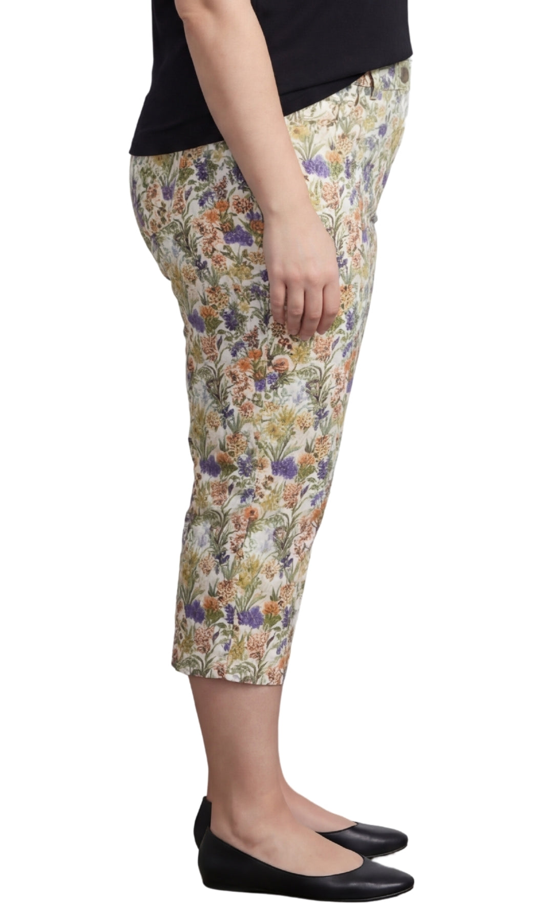 Women's Botanical Bloom Capri Pants with Front Pockets