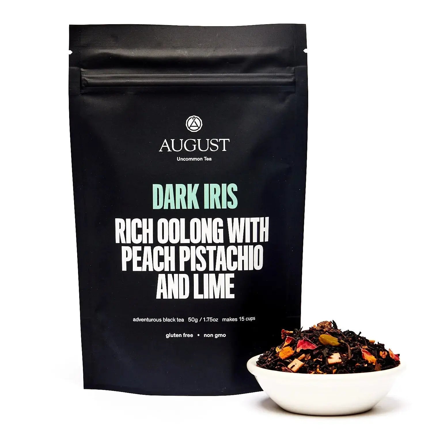 Dark Iris Oolong Tea Blend with Peach, Pistachio and Lime - Image 2