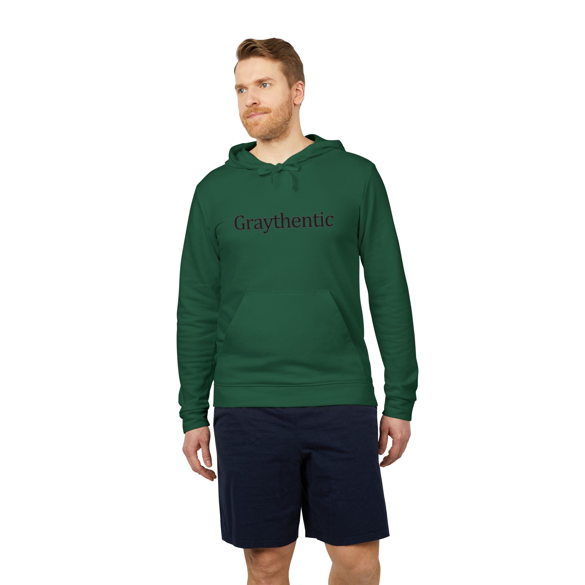 Unisex Fleece Pullover Hoodie in Red, Dark-Gray and White
