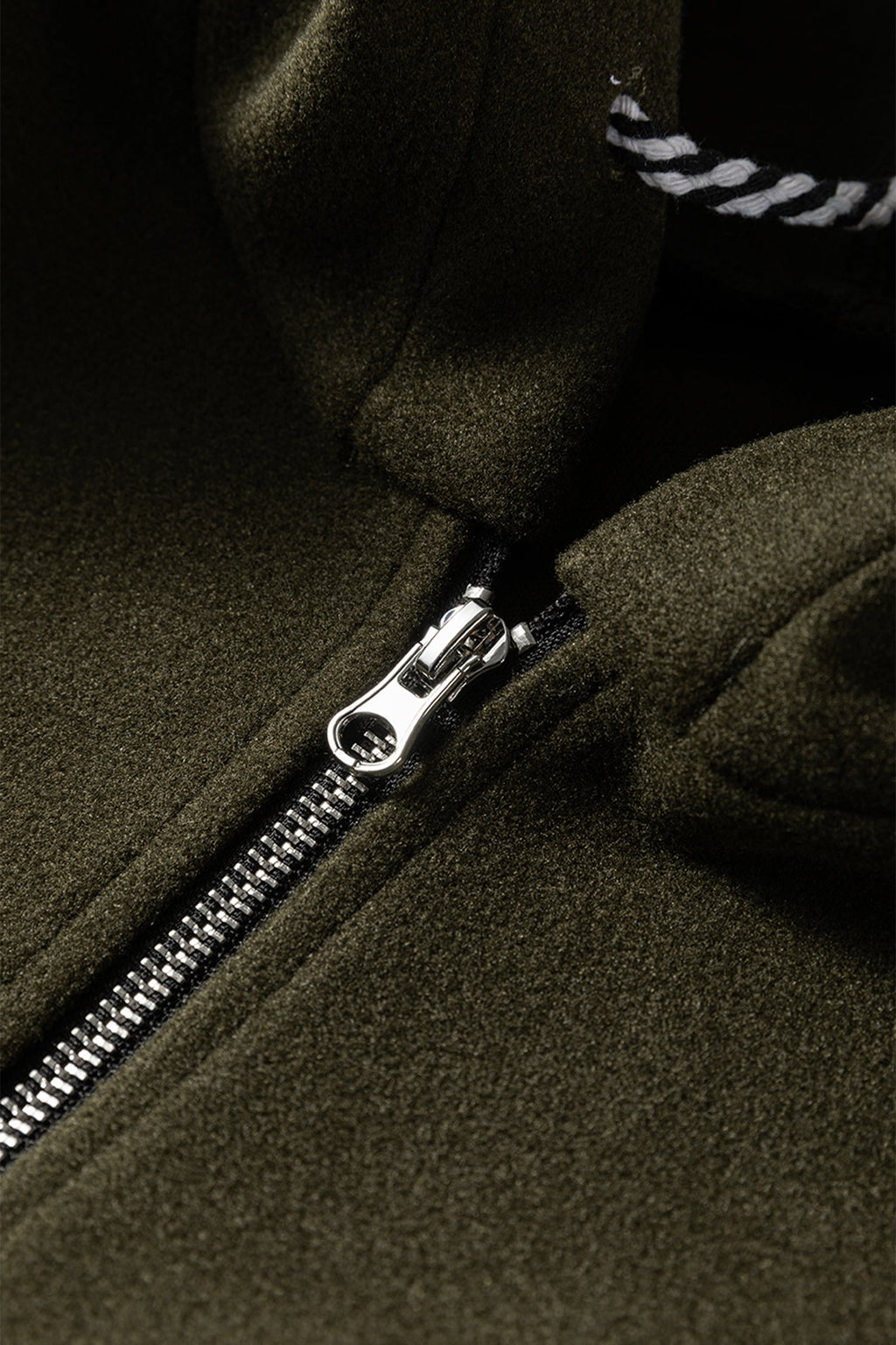 112 Four Leaf Clover Contrast Cuffed Drop Shoulder Zip Hoodie