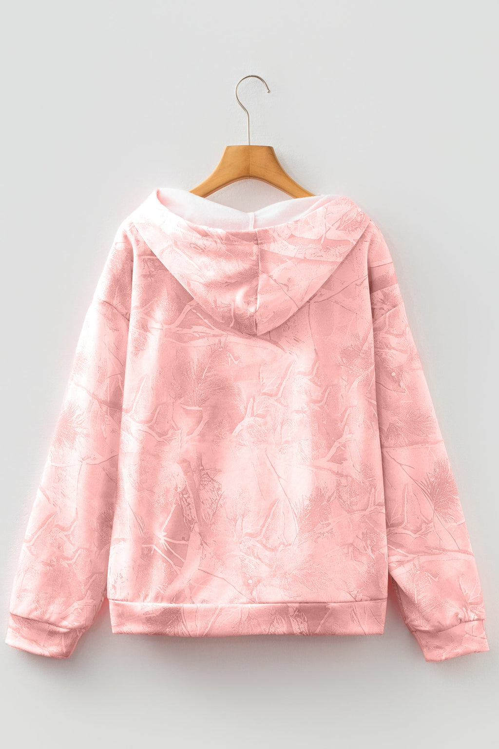 Light Pink Camo Woodland Oversized Sporty Hoodie