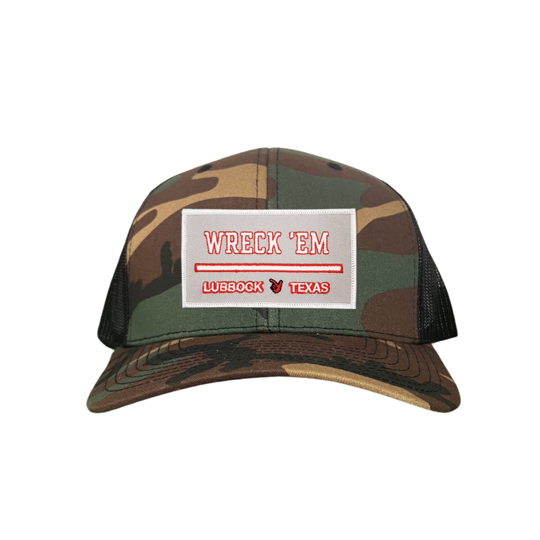 Texas Tech Wreck'Em Tech Lubbock Rectangle Patch Snapback Hat
