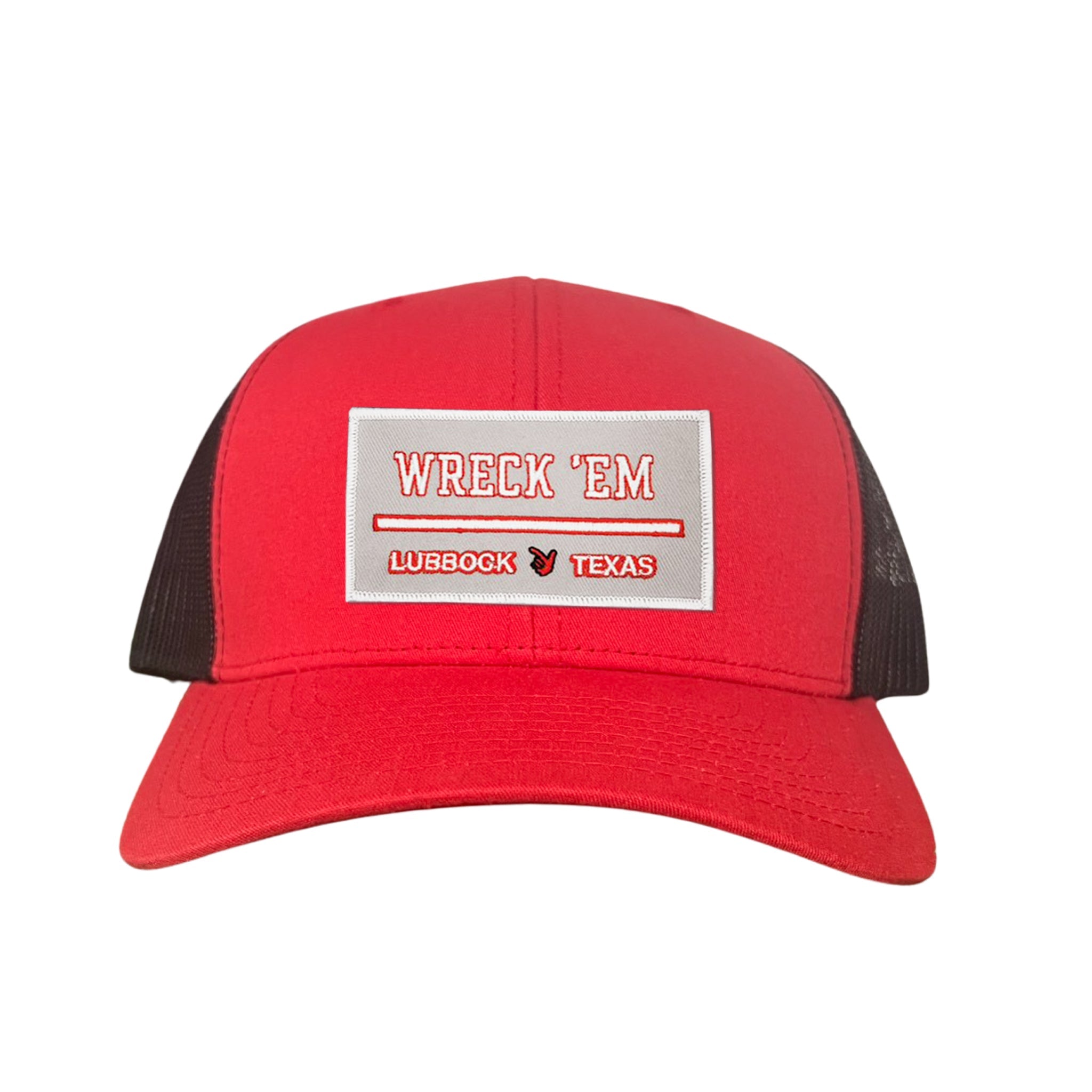 Texas Tech Wreck'Em Tech Lubbock Rectangle Patch Snapback Hat