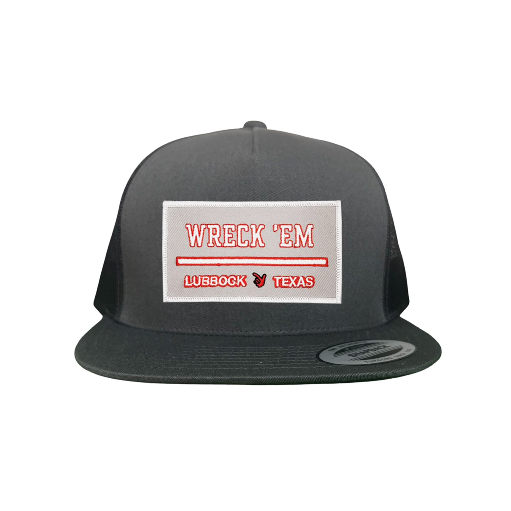 Texas Tech Wreck'Em Tech Lubbock Rectangle Patch Snapback Hat