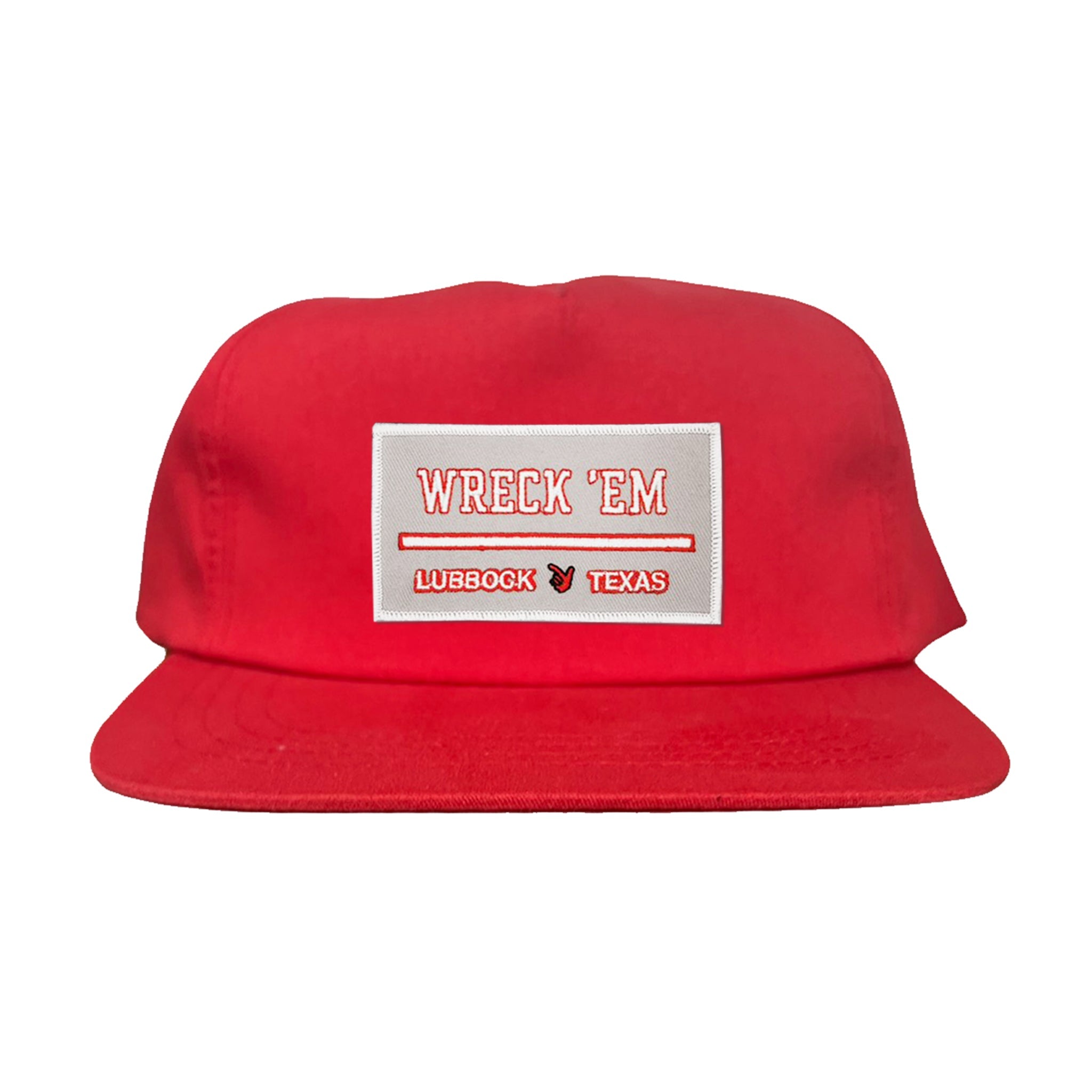Texas Tech Wreck'Em Tech Lubbock Rectangle Patch Snapback Hat