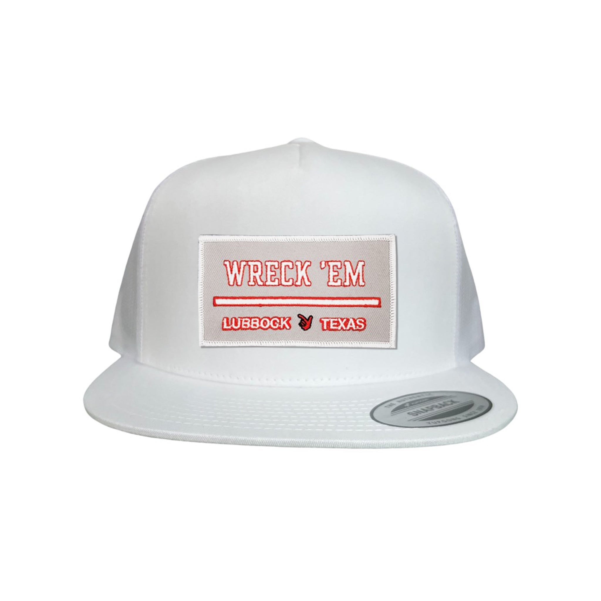 Texas Tech Wreck'Em Tech Lubbock Rectangle Patch Snapback Hat