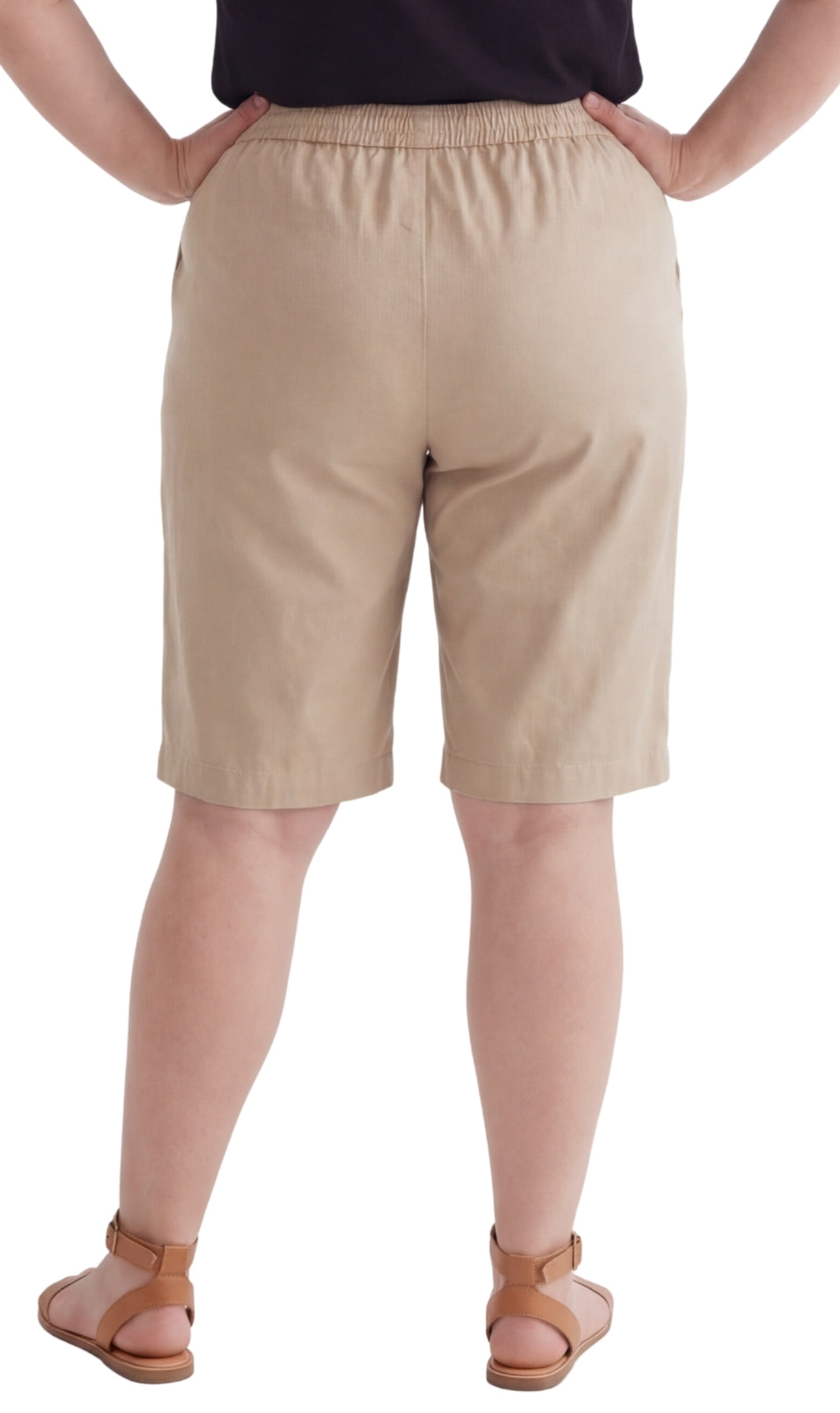 Women's Pull-On Bermuda Shorts in Denim and Twill - Stretch Fit
