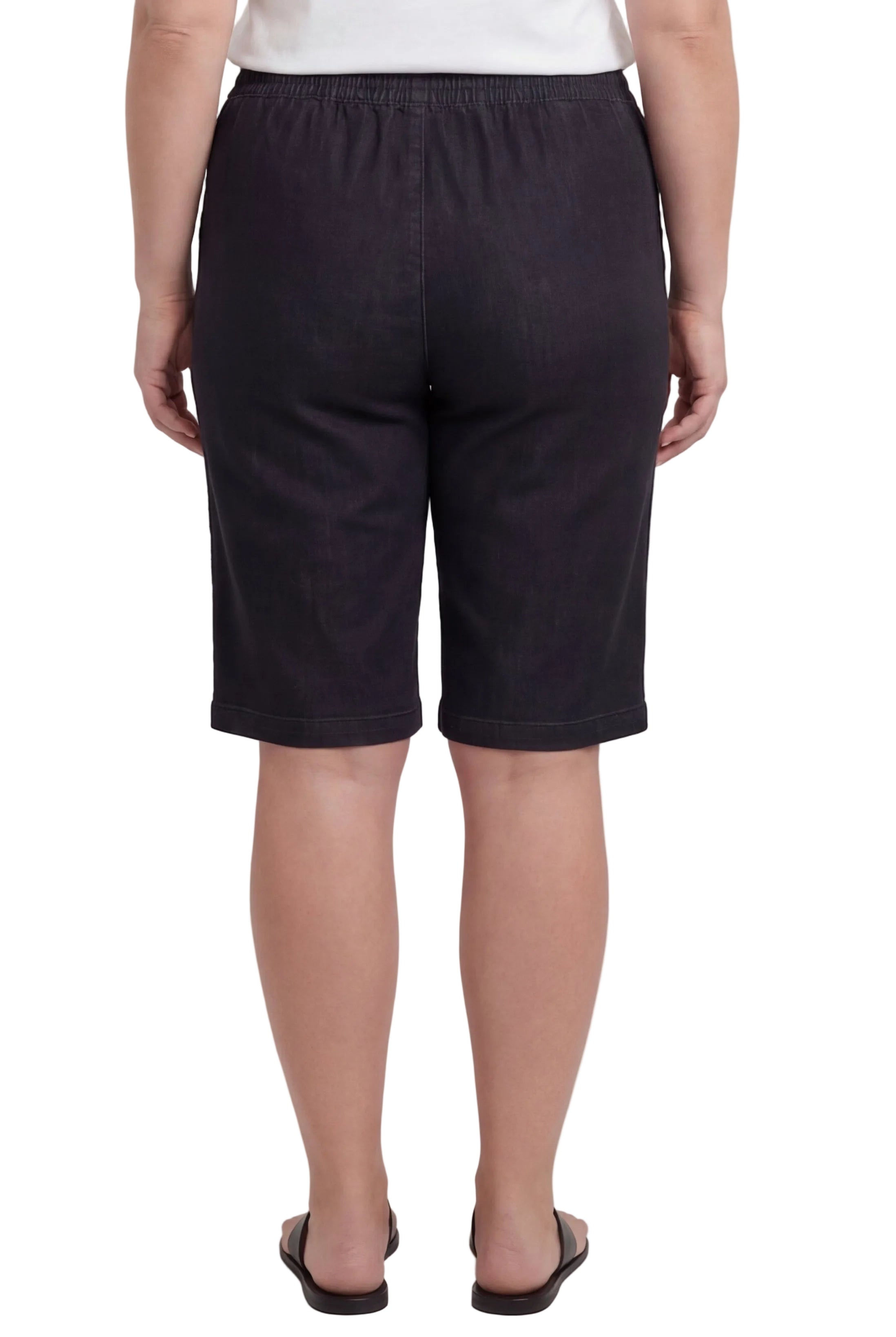Women's Pull-On Bermuda Shorts in Denim and Twill - Stretch Fit