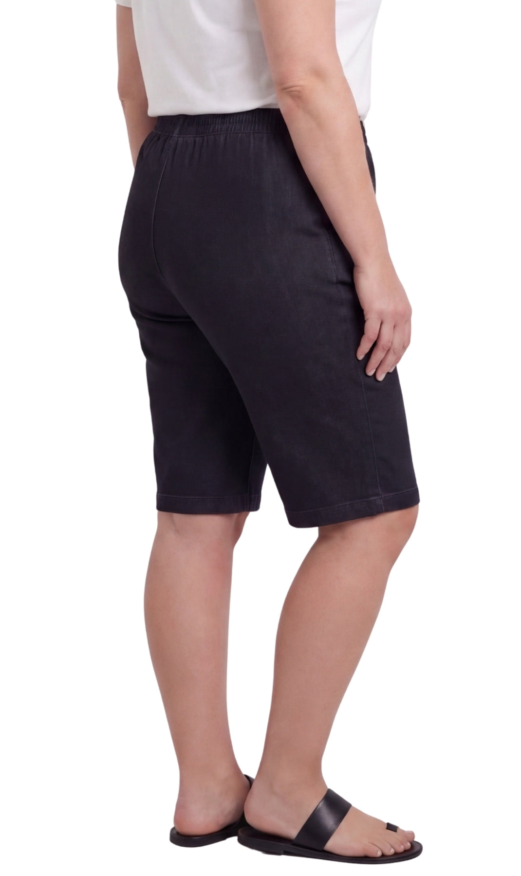 Women's Pull-On Bermuda Shorts in Denim and Twill - Stretch Fit