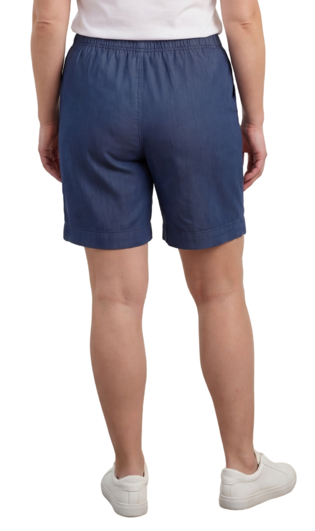 Women's Pull-On Denim and Twill Shorts with Elastic Waist