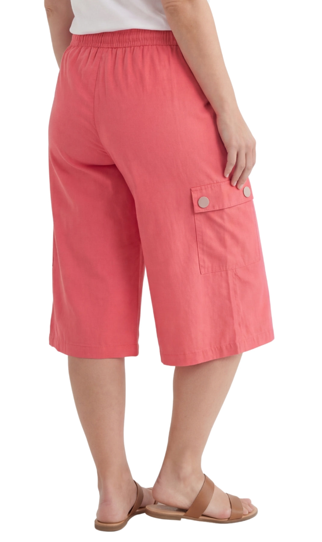 Women's Calcutta Cotton Split Skirt Culottes with Cargo Pockets