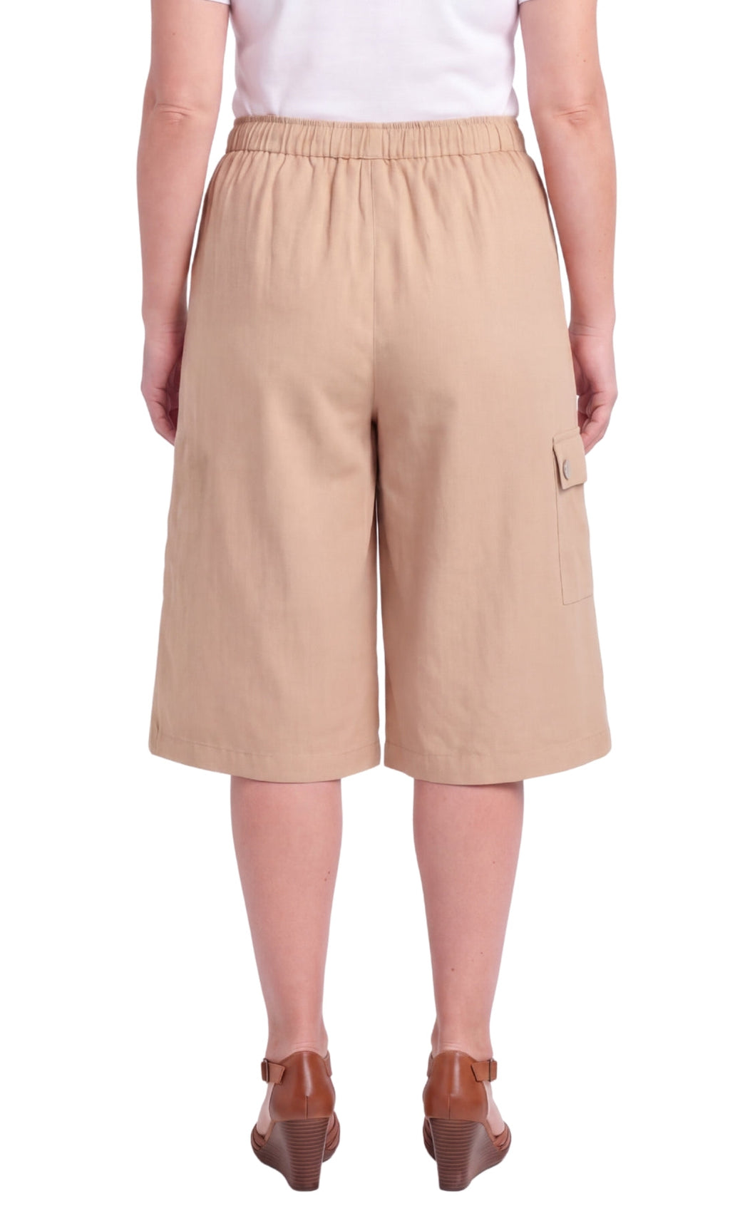 Women's Calcutta Cotton Split Skirt Culottes with Cargo Pockets