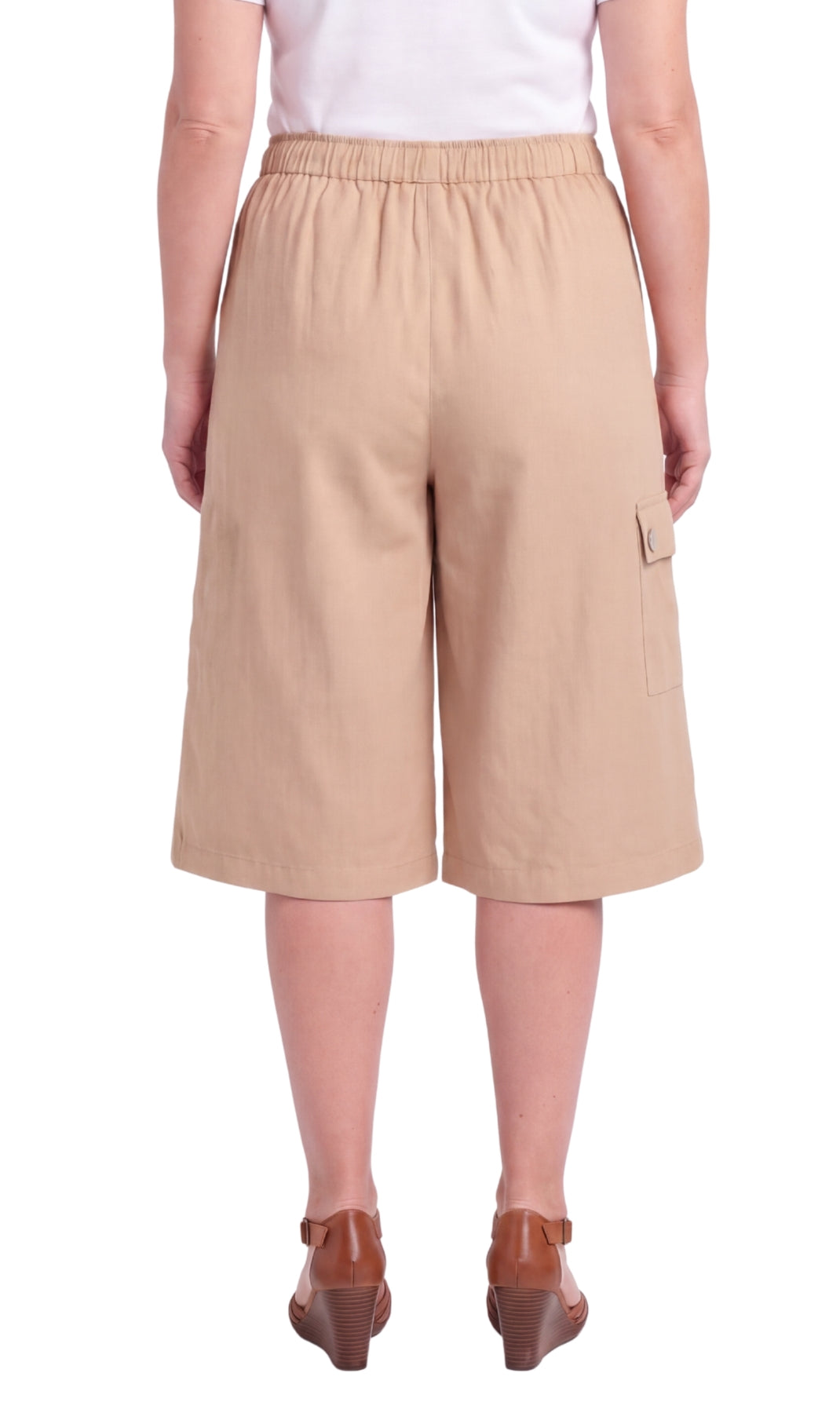 Women's Calcutta Cotton Split Skirt Culottes with Cargo Pockets
