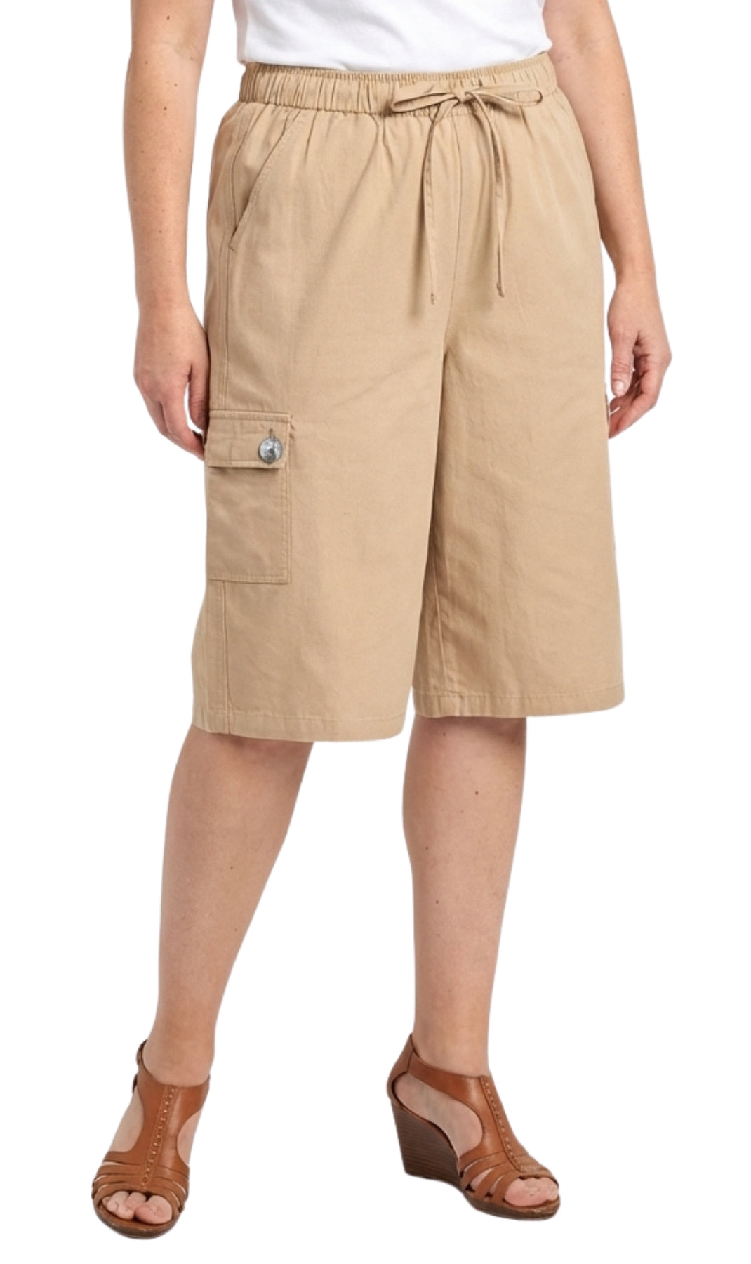 Women's Calcutta Cotton Split Skirt Culottes with Cargo Pockets