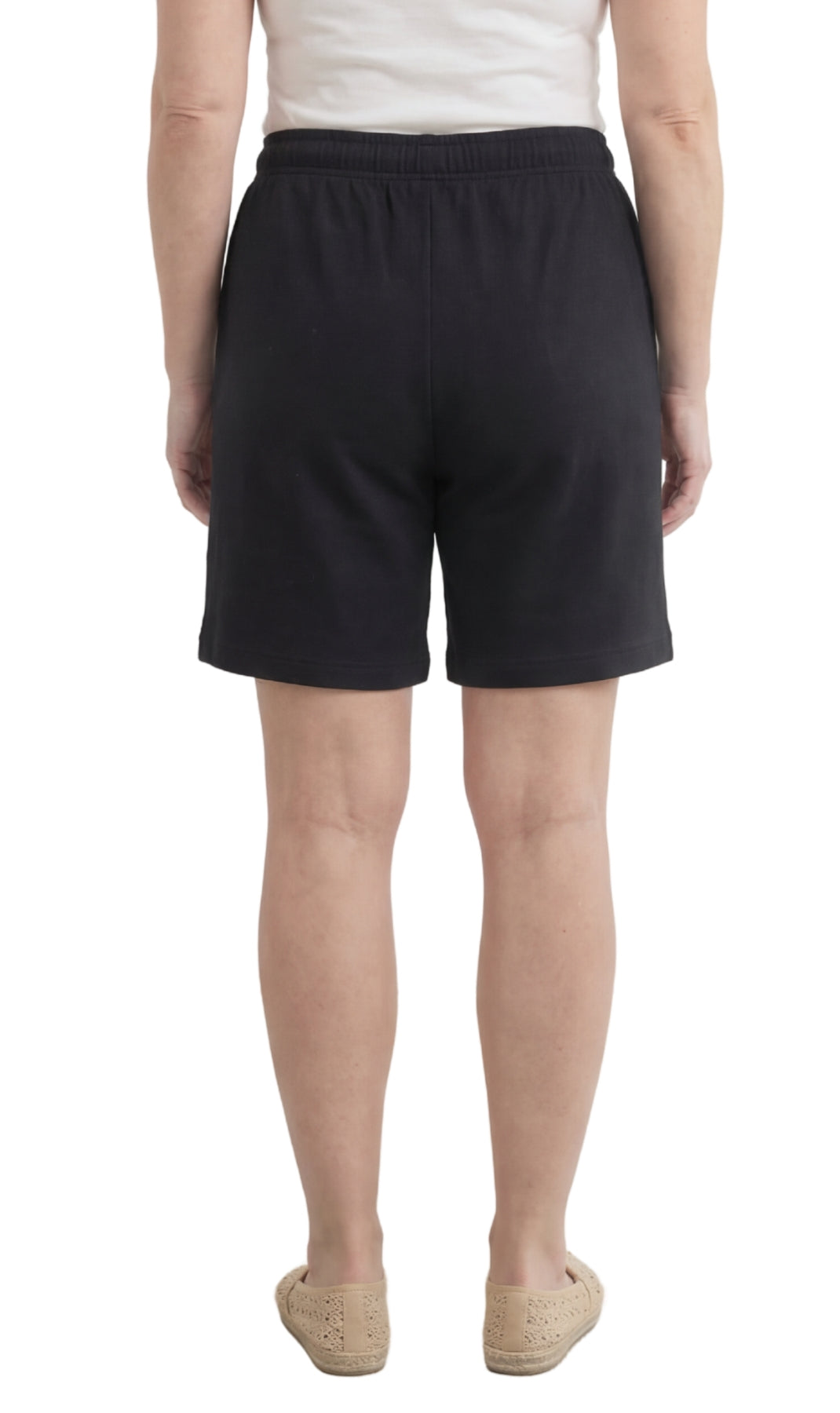 Women's 100% Cotton Interlock Knit Shorts with Elastic Drawstring