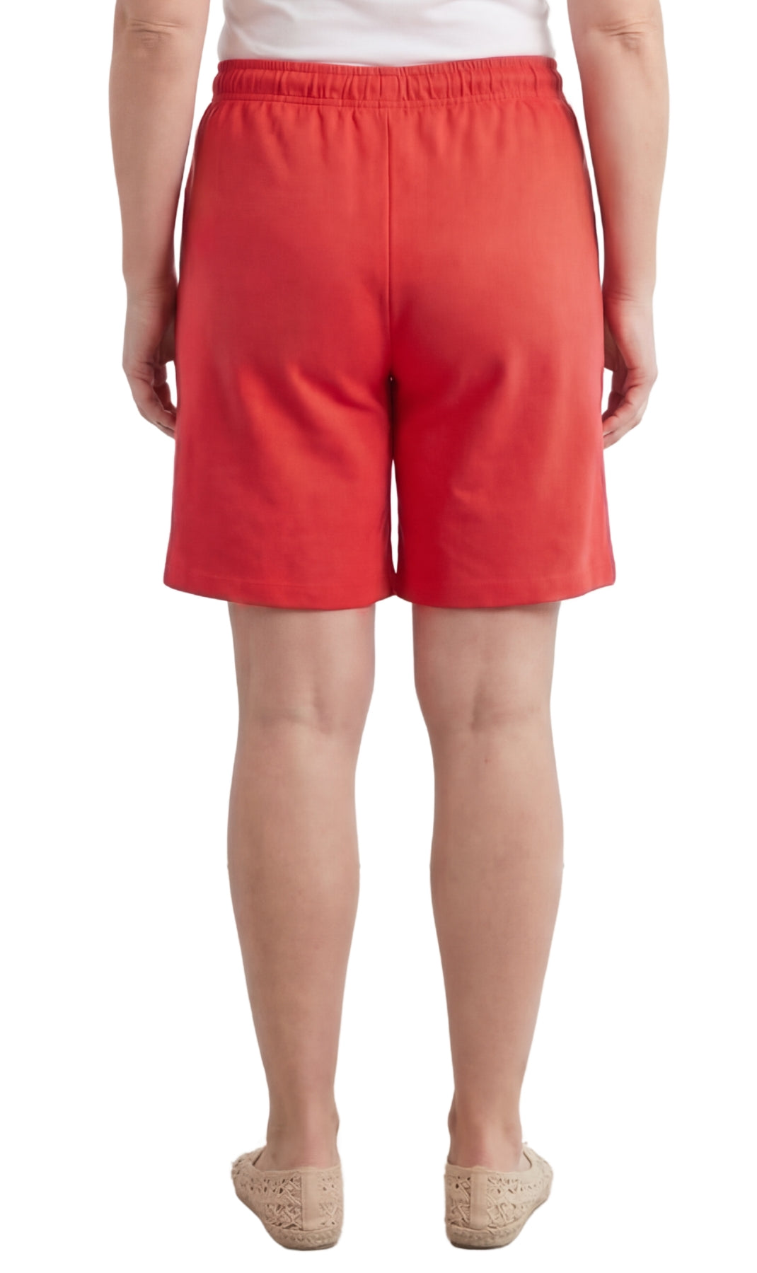 Women's 100% Cotton Interlock Knit Shorts with Elastic Drawstring