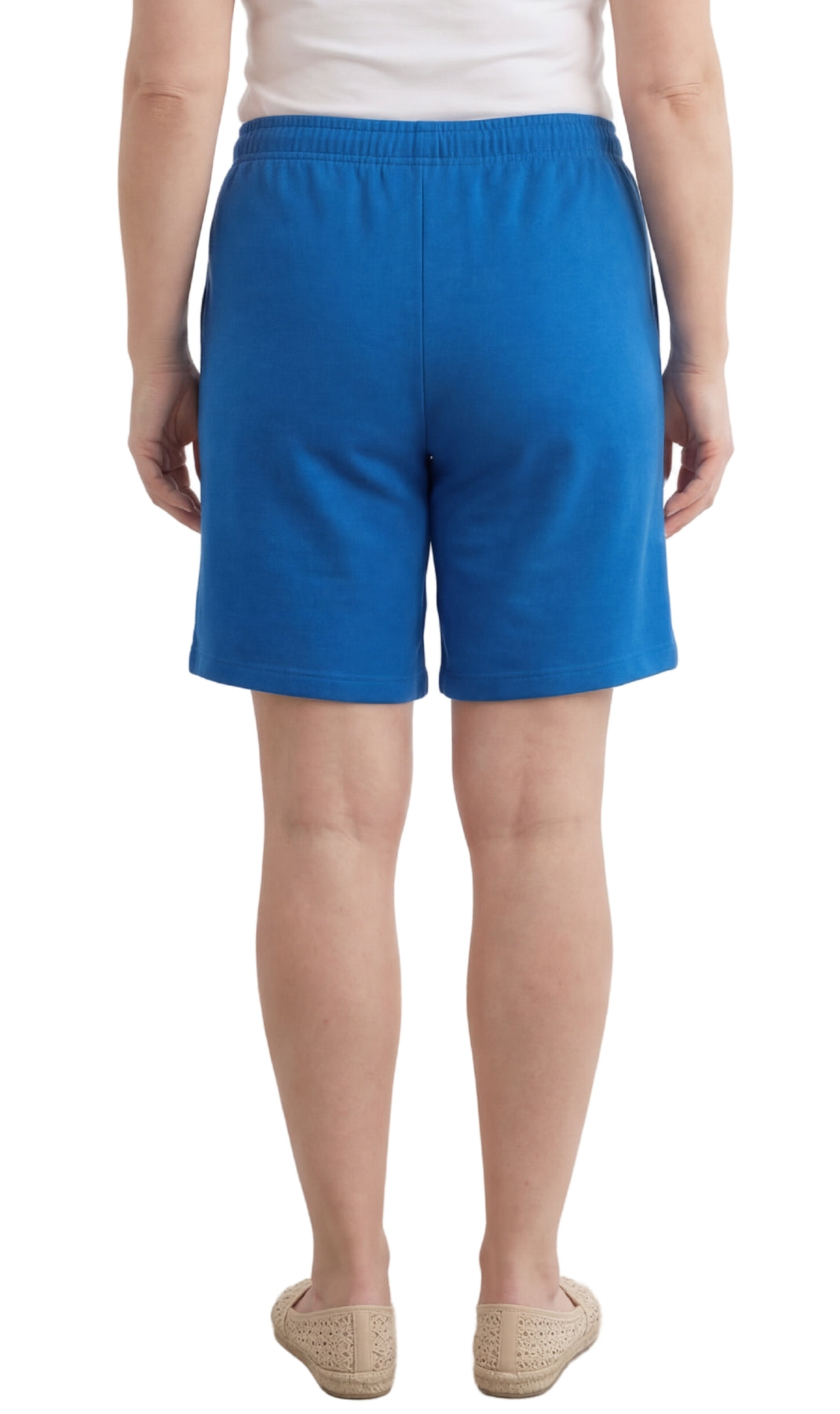 Women's 100% Cotton Interlock Knit Shorts with Elastic Drawstring