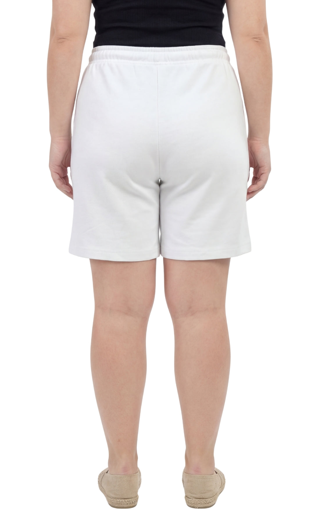 Women's 100% Cotton Interlock Knit Shorts with Elastic Drawstring