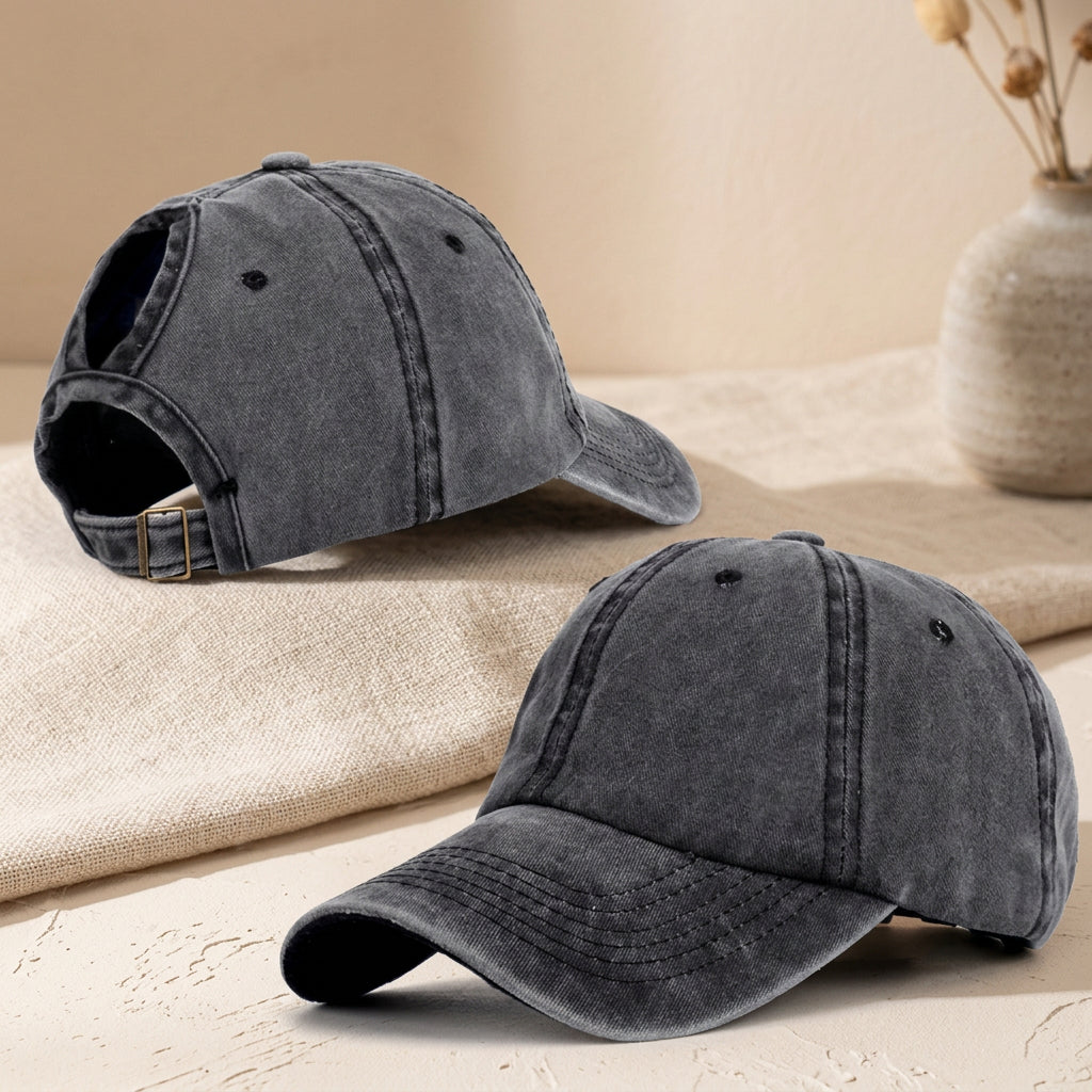 Cotton Ponytail Baseball Cap