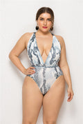 Plus Size Digital Printed Sexy One-Piece Swimsuit Swimsuit