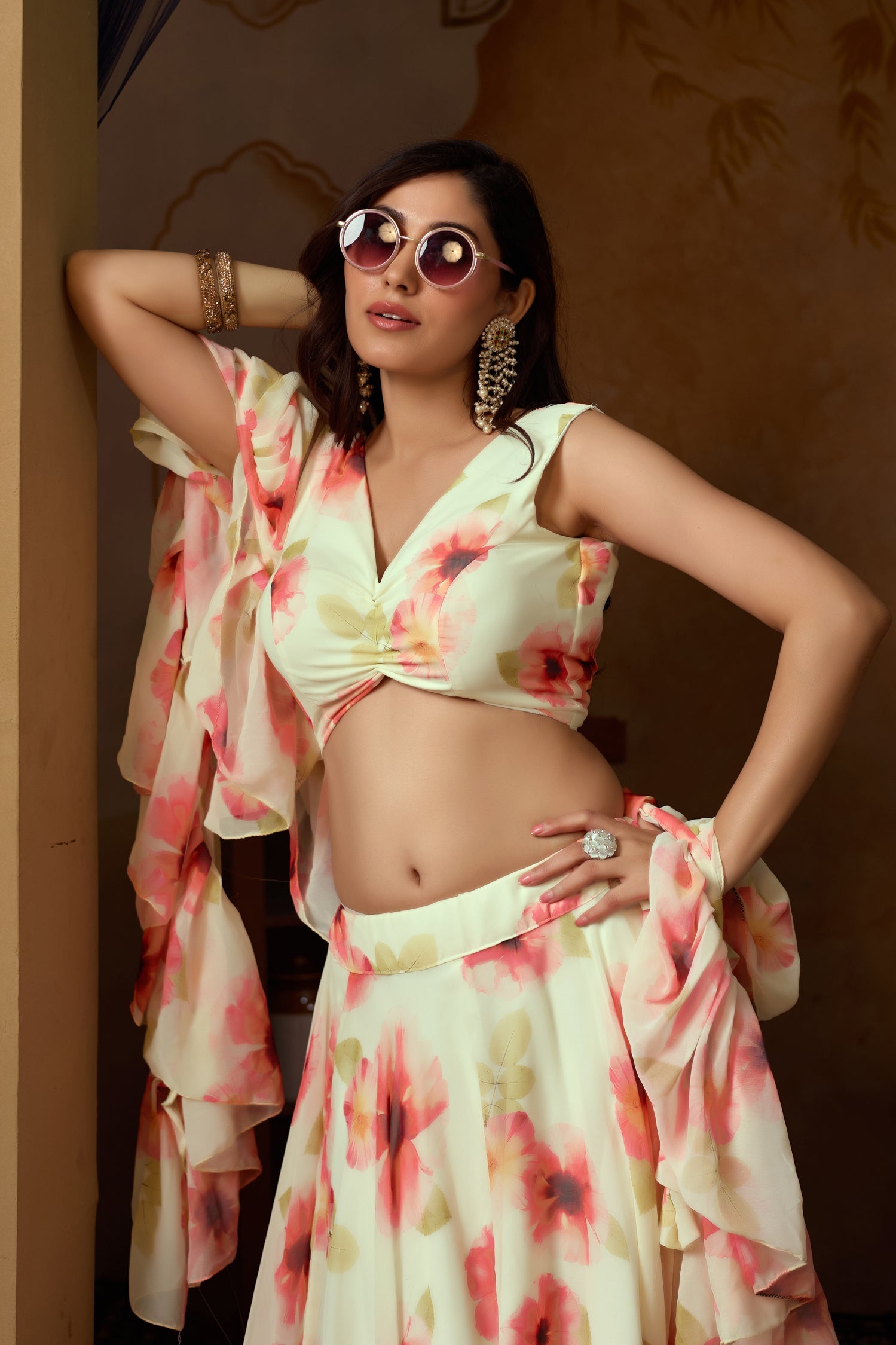 Lorenvalley Fashion Pista Georgette with Digital Printed Lehenga Choli with Dupatta