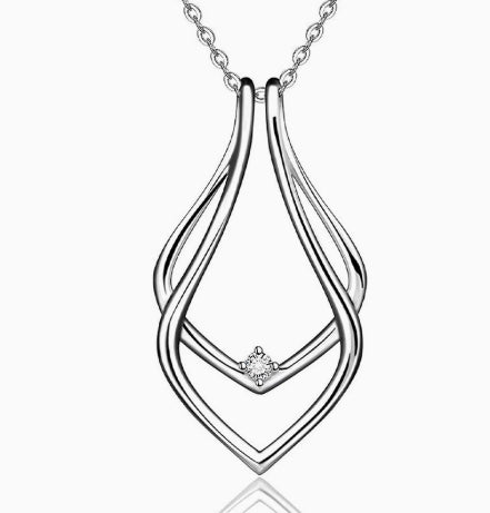 Minimalist Geometric Ring Holder Pendant Necklace for Women
