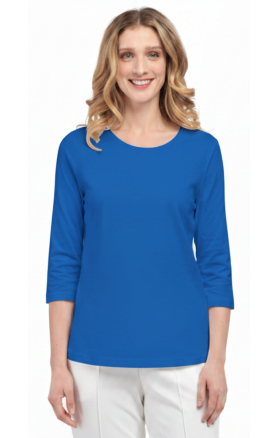 Women's 3/4 Sleeve Crew Neck Jersey Knit Top