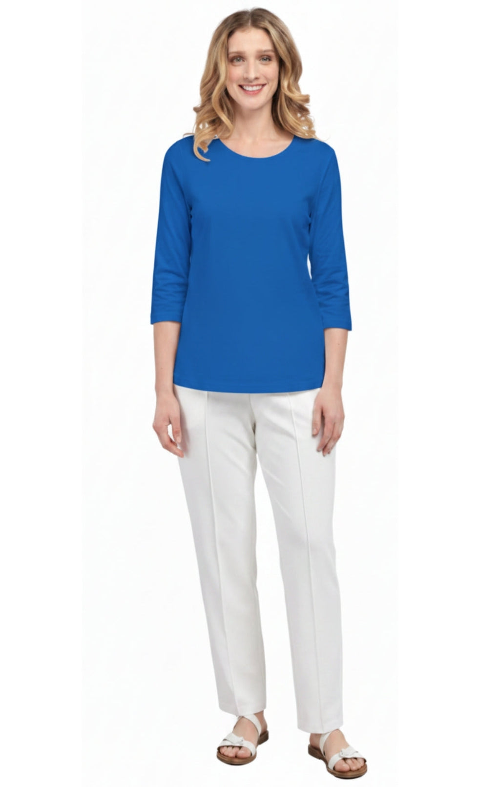 Women's 3/4 Sleeve Crew Neck Jersey Knit Top