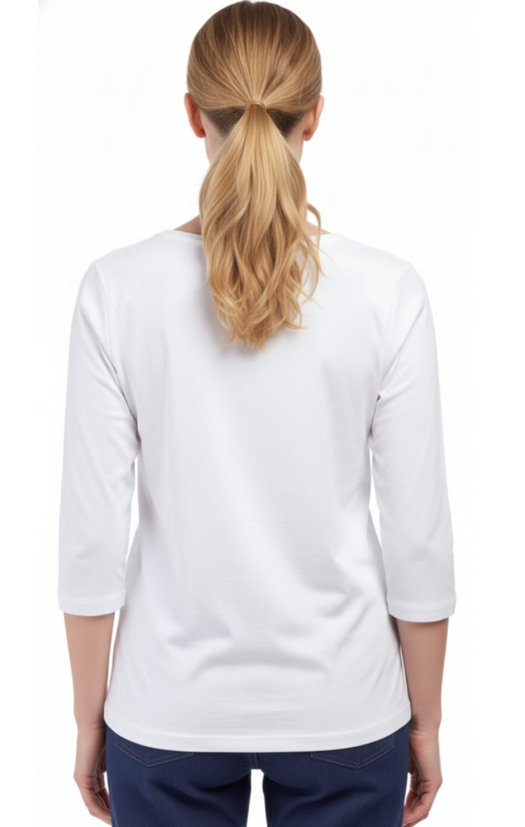 Women's 3/4 Sleeve Crew Neck Jersey Knit Top