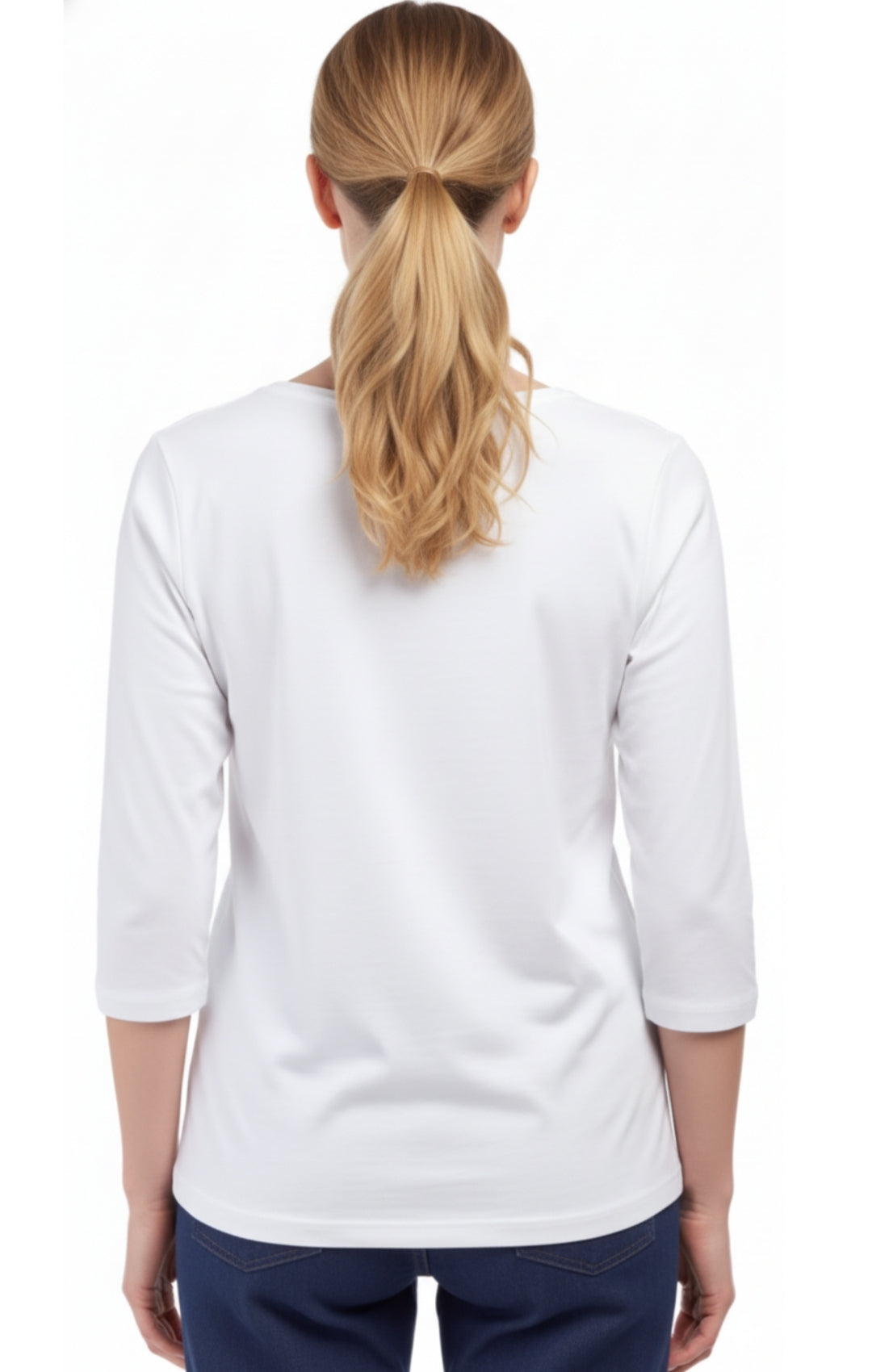 Women's 3/4 Sleeve Crew Neck Jersey Knit Top