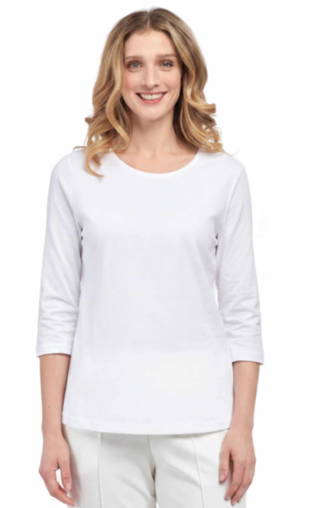 Women's 3/4 Sleeve Crew Neck Jersey Knit Top