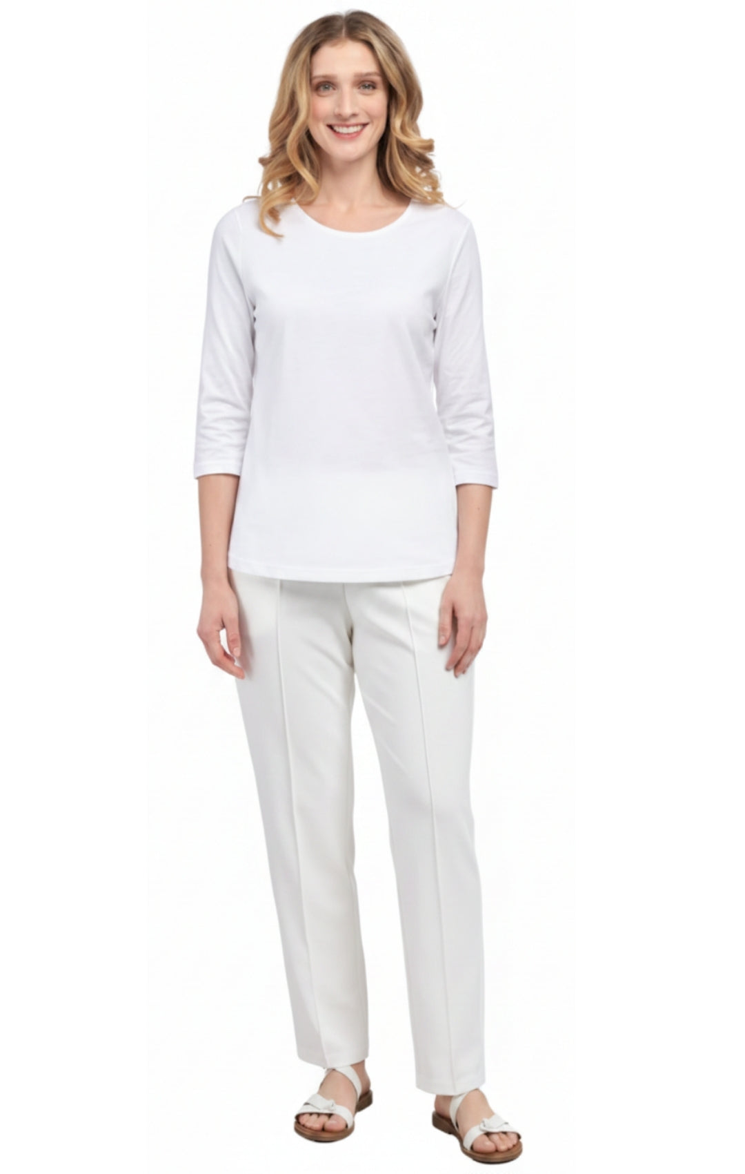 Women's 3/4 Sleeve Crew Neck Jersey Knit Top