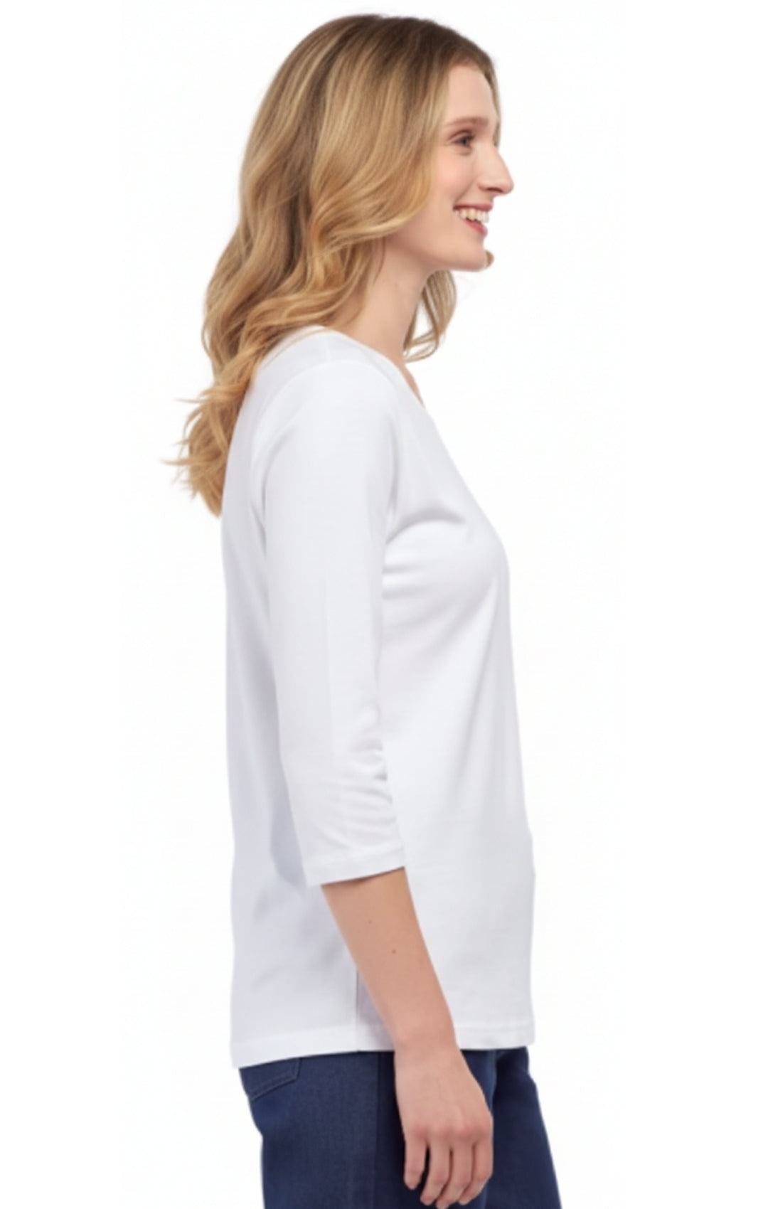 Women's 3/4 Sleeve Crew Neck Jersey Knit Top