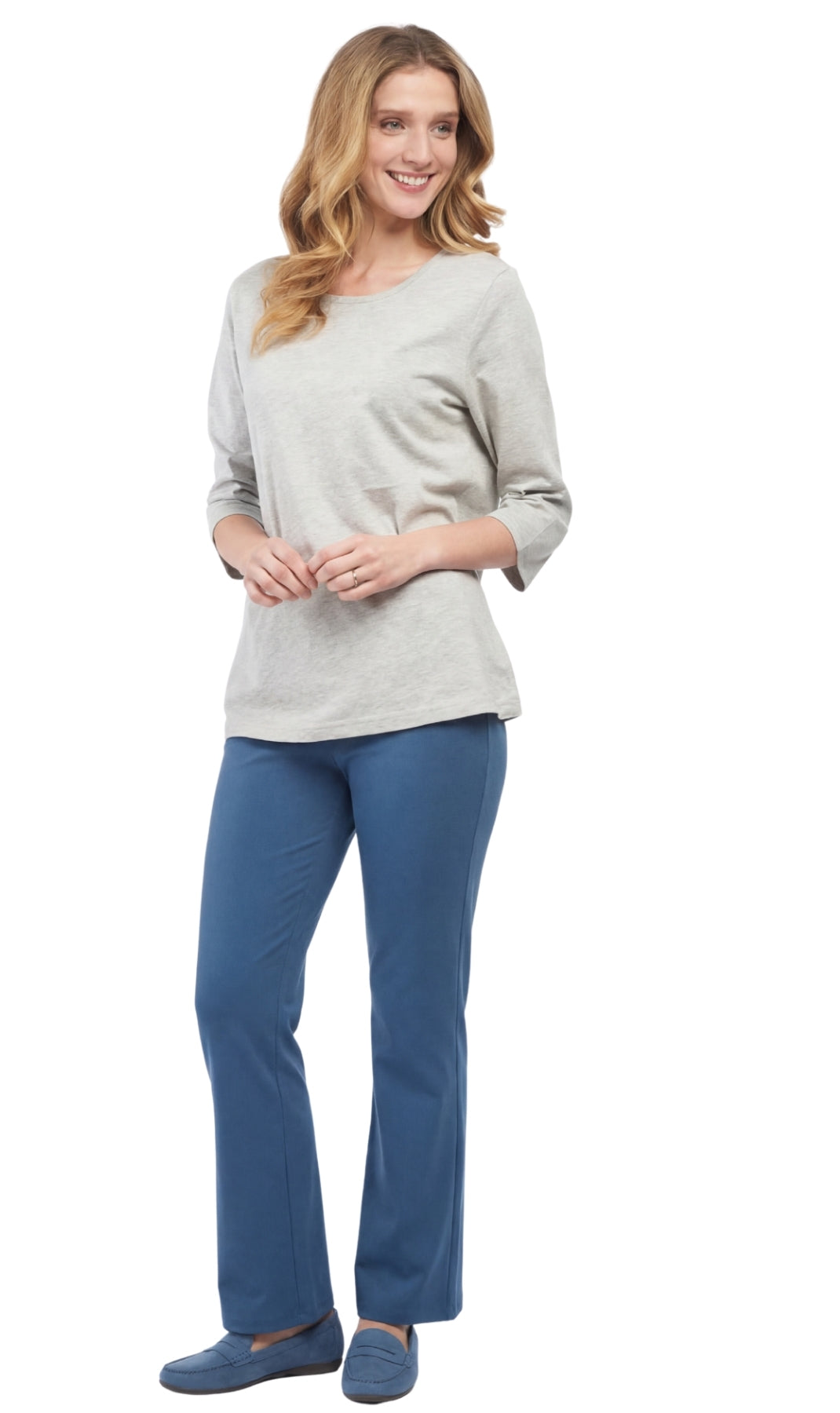 Women's 3/4 Sleeve Crew Neck Jersey Knit Top