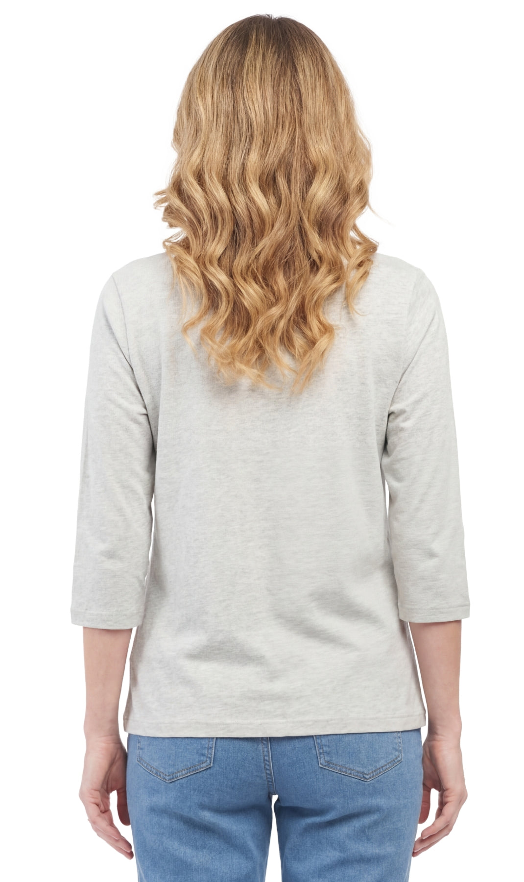 Women's 3/4 Sleeve Crew Neck Jersey Knit Top