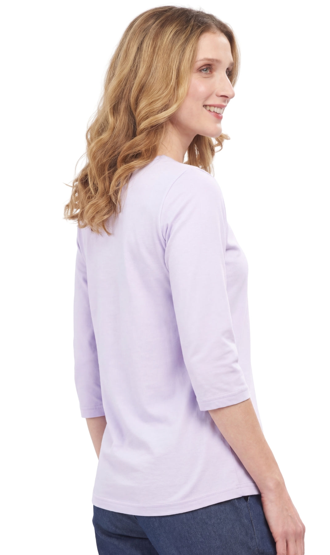 Women's 3/4 Sleeve Crew Neck Jersey Knit Top