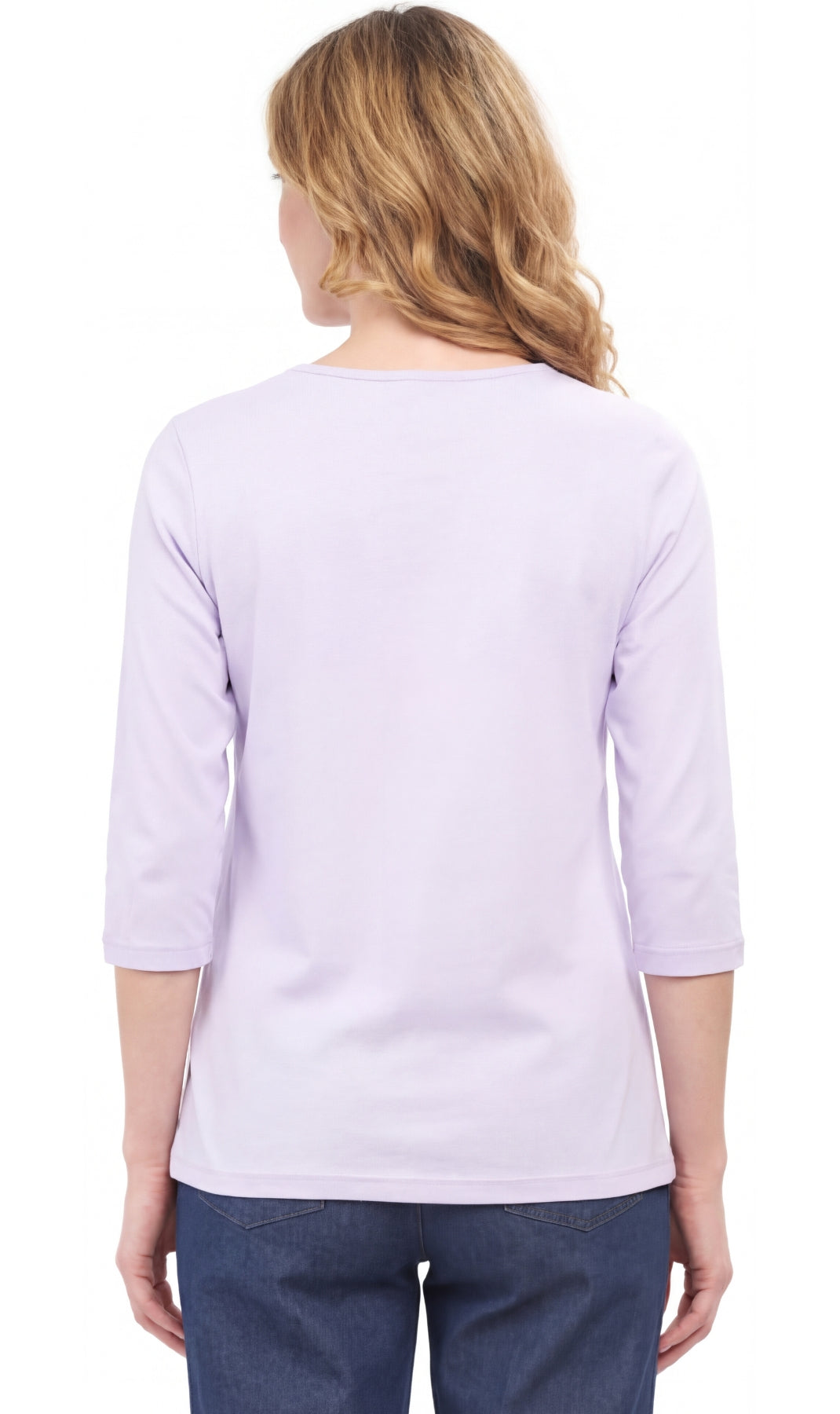 Women's 3/4 Sleeve Crew Neck Jersey Knit Top