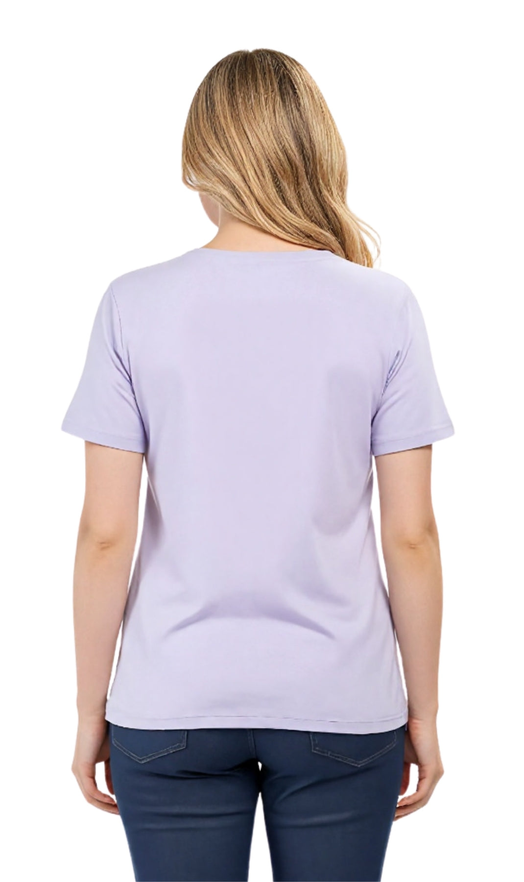 Women's Relaxed Fit Crew Neck Cotton Blend Short Sleeve T-Shirt
