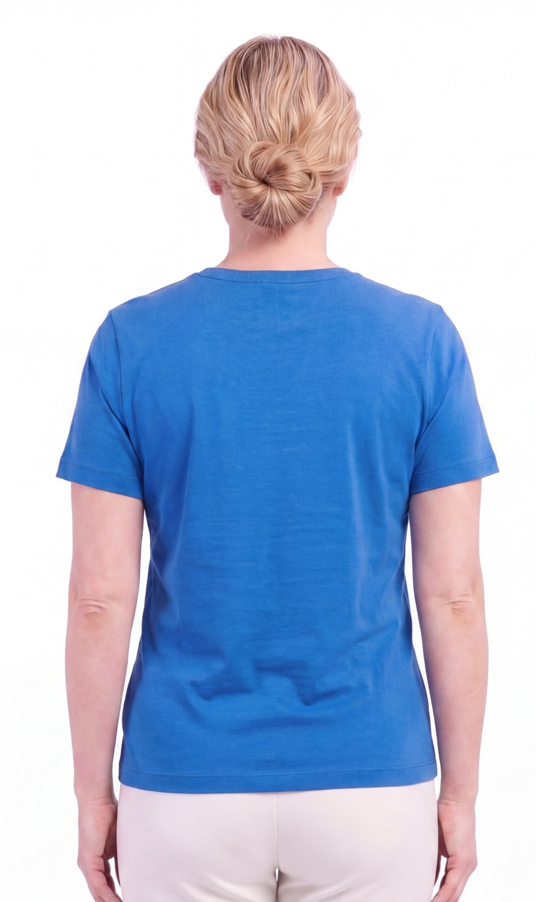 Women's Relaxed Fit Crew Neck Cotton Blend Short Sleeve T-Shirt